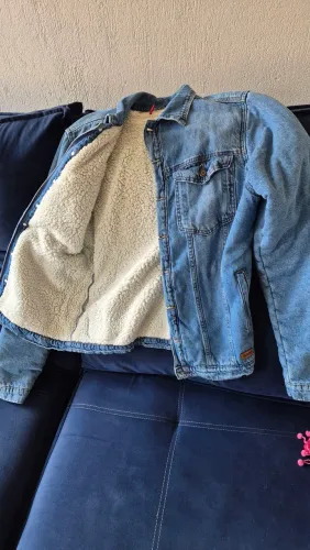 Jaqueta jeans sherpa