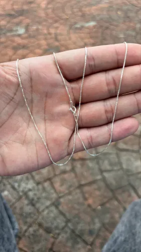 Corrente Veneziana 1mm 70cm Prata 925 Legítima