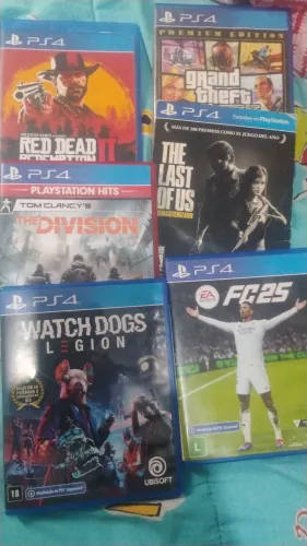 Opção 1 (Mais completo): PS4 Slim 500GB + 6 Jogos + Ctrl | Troco por Bike Elétrica