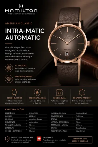 Relógio Hamilton Automático American Intra-matic H38465501
