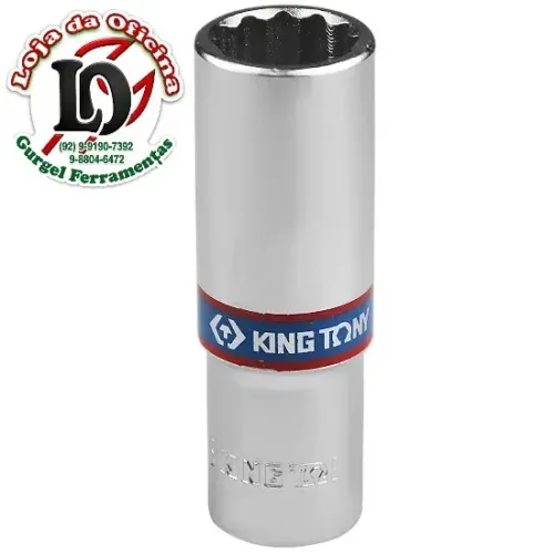 Soquete Estriado Longo 18mm - 1/2" - King Tony-KT4230