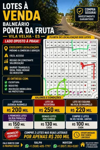 LOTES EM PONTA DA FRUTA ? VILA VELHA/ES