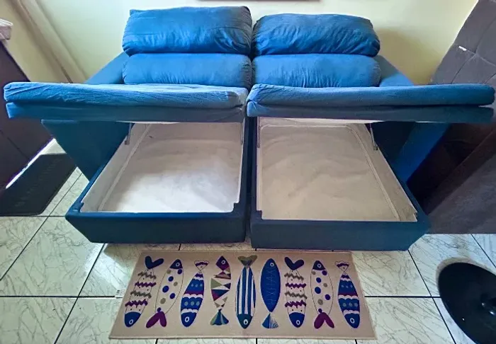 Sofá, cama e baú 3 em 1 