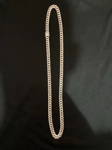 corrente de prata 10mm 80cm