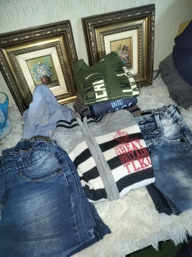 Lote de roupas infantil menino tm 1 e 2anos total de peças 56