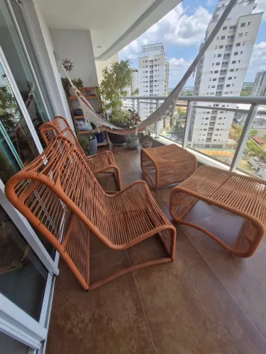 Conjunto de Poltronas e Puffs em Corda Náutica (Área Externa / Varanda)