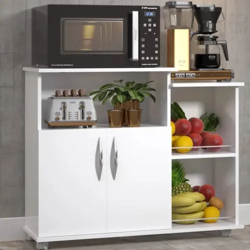 Fruteira Balcão 2 Portas Chão Cozinha Cor Branco Ou Preto