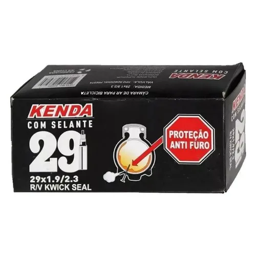 Câmara De Ar c/ Selante Bike MTB Kenda Aro 29 x 1.90/2.30 Presta Bico Fino Anti-Furo 6163
