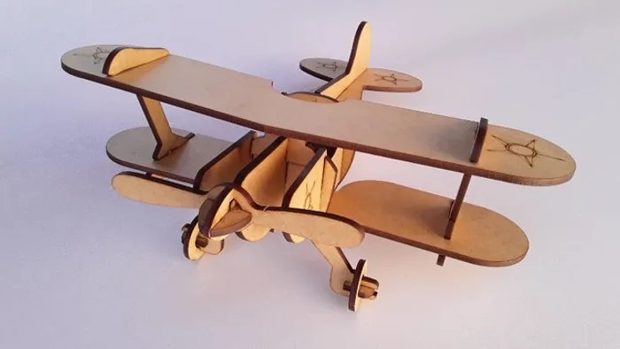Avião Biplano Mdf Madeira Wood Toy Quebra Cabeças 3d Brinquedo Mogi das Cruzes