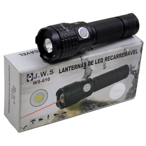 Lanterna Tática Farol WS-610 com Led e Laser Bateria Recarregável 1000 lumens 7997