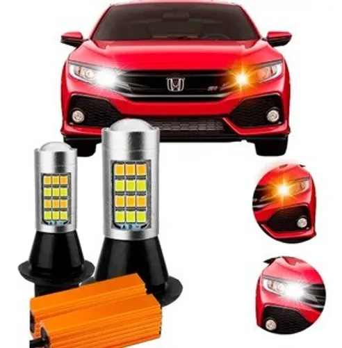 Par Lampada Drl 42Led Seta 2 Em 1 Branca Laranja 1 Polo