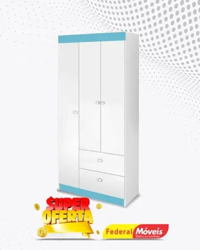 Guarda Roupa Infantil 3 Portas 2 Gavetas Super Lindo Fazemos Entrega