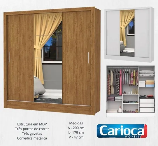 Quarto roupeiro com porta de correr