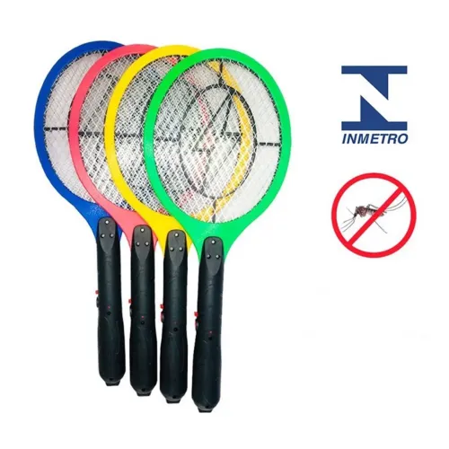 Raquete Elétrica Mata inseto Mosquito - 4 Cores