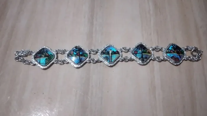 Pulseira de Prata com asa de borboleta