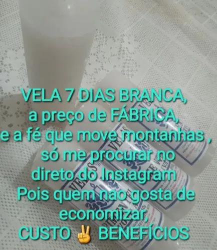 Velas 7 dias branca e cores 50mm direto de fabrica