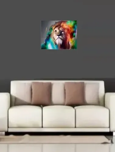 Quadro Decorativo Cristão Evangelismo Gospel Leão Grafite Colorido