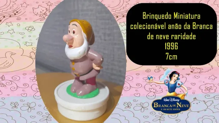 brinquedo miniatura colecionável anão da branca de neve raridade 1996