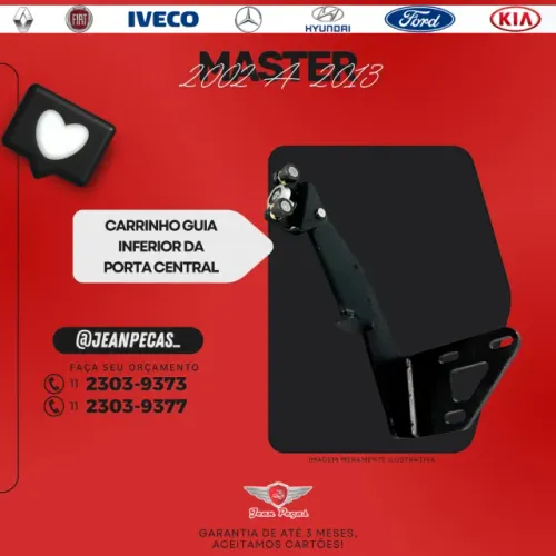 carrinho guia inferior central - master