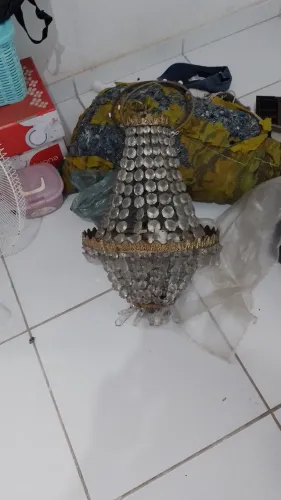 Lustre antigo em cristal vidro