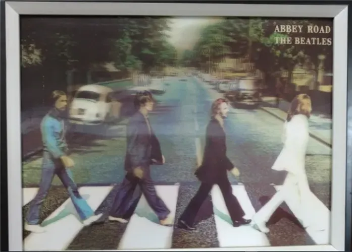 quadro beatles abbey road em 3D 43 x 23 cm