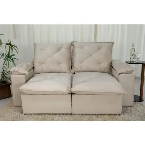 Sofá retrátil e reclinável confort 2 metros Pilow 14 cm