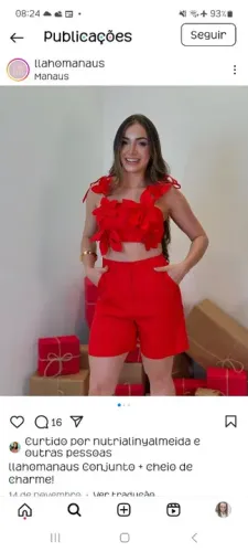 Conjunto cropped vermelho