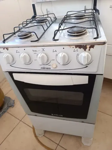 Fogão de Piso 4 Bocas Branco Atlas Mônaco Plus Bivolt
