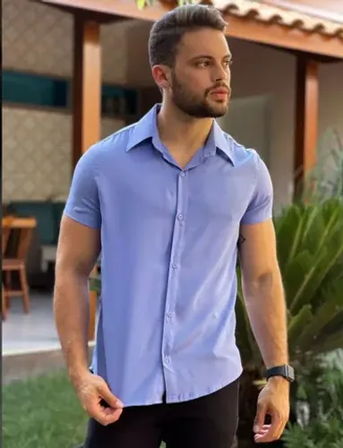 Camisas lisas masculina em viscolinho