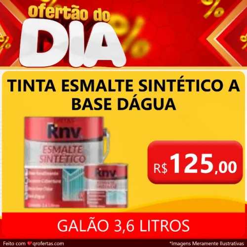 Tinta galão esmalte sintético Rnv 3,6 litros a base d'água