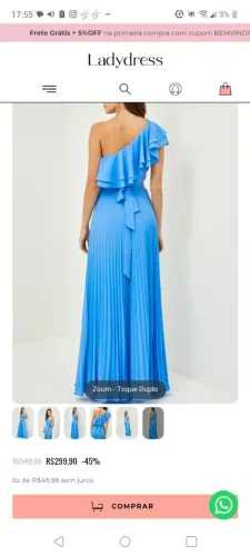 Vestido longo azul festa/madrinha