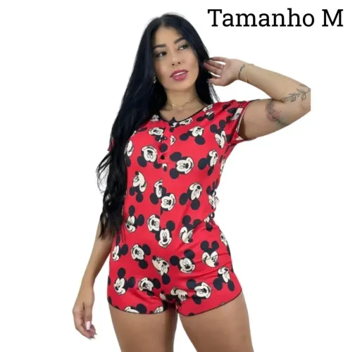 Pijama macaquinho de botão 