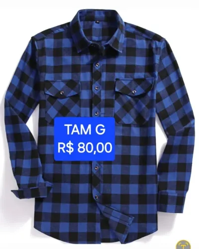 Camisa Flanela Quadriculada Várias Cores - Tamanho G