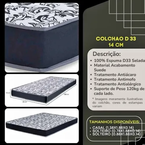 Colchão solteiro espulma D33
