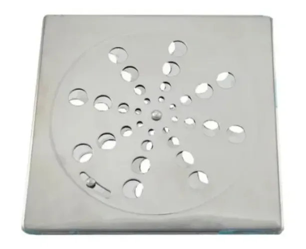 Ralo Grelha Quadrado Cromada DN150 150mm Aço Inox