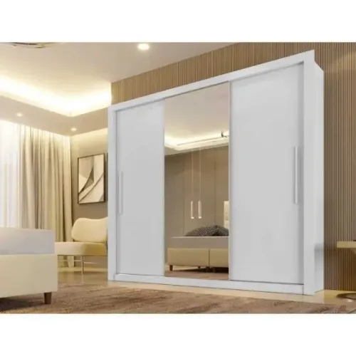 Guarda Roupa Casal com Espelho 3 Portas 4 Gavetas Sallêto Móveis