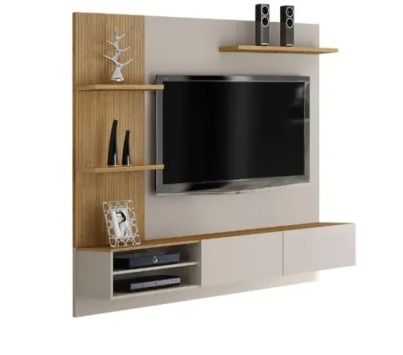 Painel Home Montana Valdemoveis Off White/Cinamomo - Entrega Rápida!