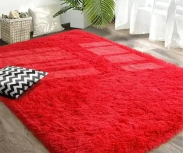 Tapete shaggy vermelho Ferrari peludo macio
