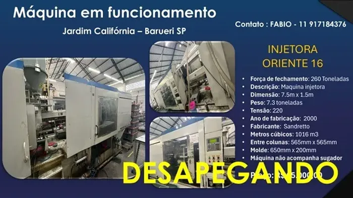 INJETORA ORIENTE 260 TON - EM OPERAÇÃO
