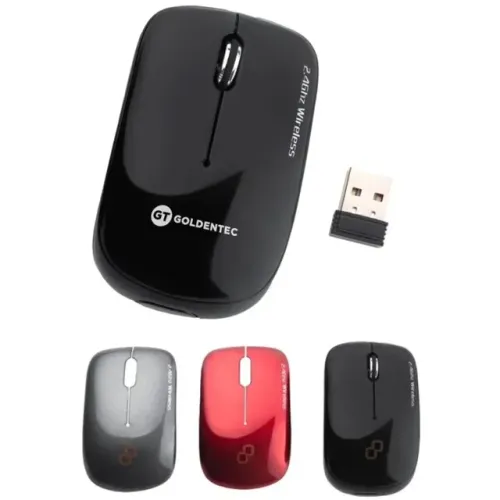 Mouse Sem Fio GT W3C 3 Capas Pto/Cin/Verm 2.4GHz 1.600DPI - WZetta
