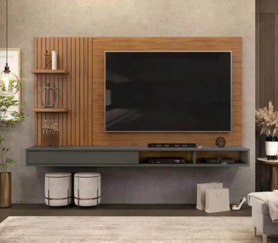 Promoção Belíssimo Painel Com Acabamento Ripado, Para Tv Até 60 Polegadas Lacrado! 