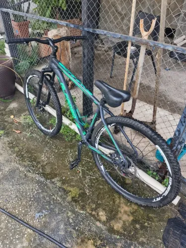 Bicicleta Aro 29 Alfameq ATX 27v Hidráulico K7 e Trava,15,Preto Verde