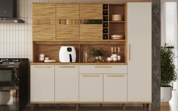 Armario Cozinha 2.20cm em MDF Touriga 08 portas (Novo)