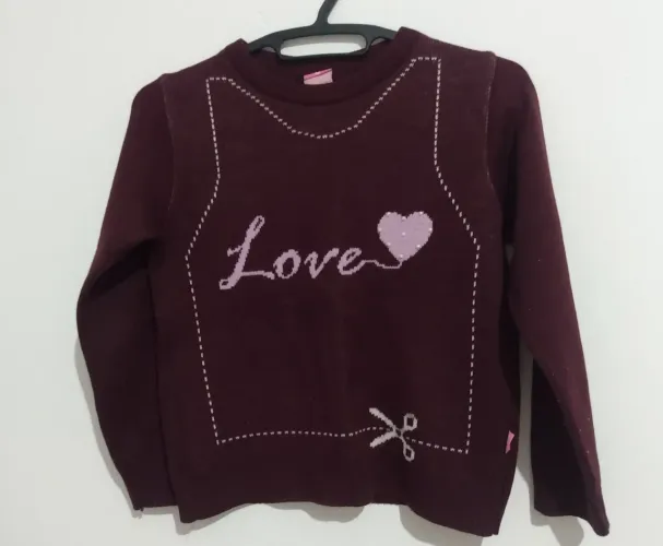 Suéter infantil Love - Tamanho M