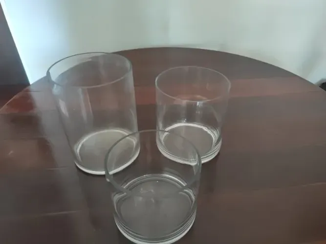 Vasos De Vidro Cilíndricos Transparentes Decorativos