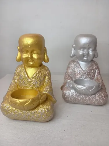 Imagem Monge/Buda porta velas