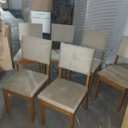 Conjunto de 6 Cadeiras de Madeira Maciça Para Mesa de Jantar
