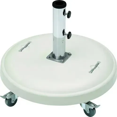 Base para Ombrellone Redonda em Concreto com Rodas 50kg Branca