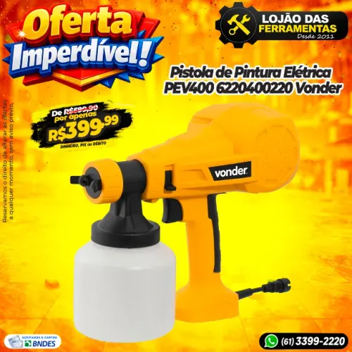 Pistola de Pintura Elétrica PEV400 220v 6220400220 Vonder