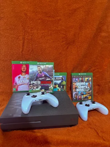 Xbox One S 1TB Edição Especial Battlefield verde + 2 controles Originais